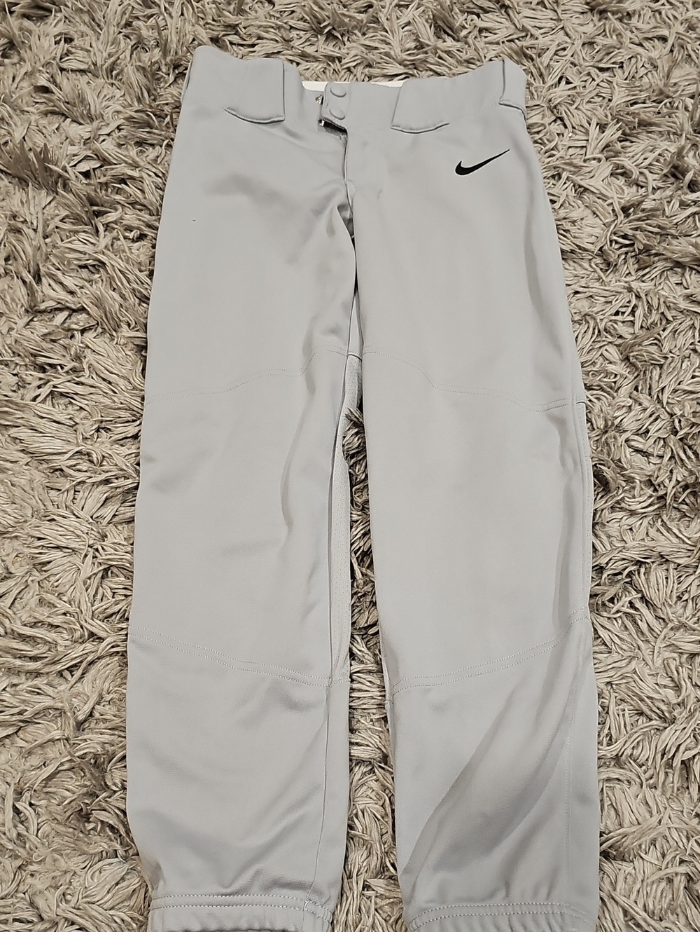 Nike Boy Baseball Light Gray Joggers with Black Swoosh Accent Sport
